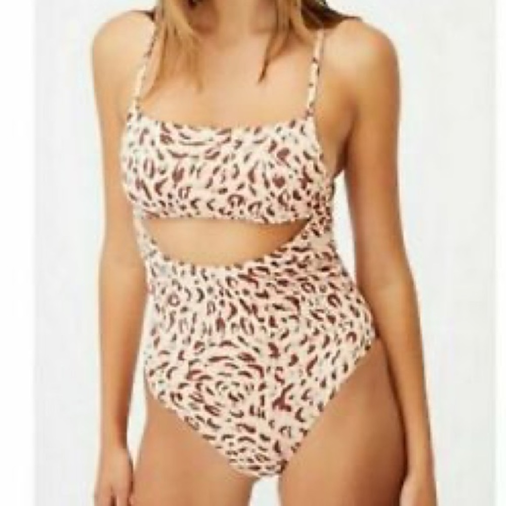 Cotton On: Animal Print One Piece Cutout Swimsuit